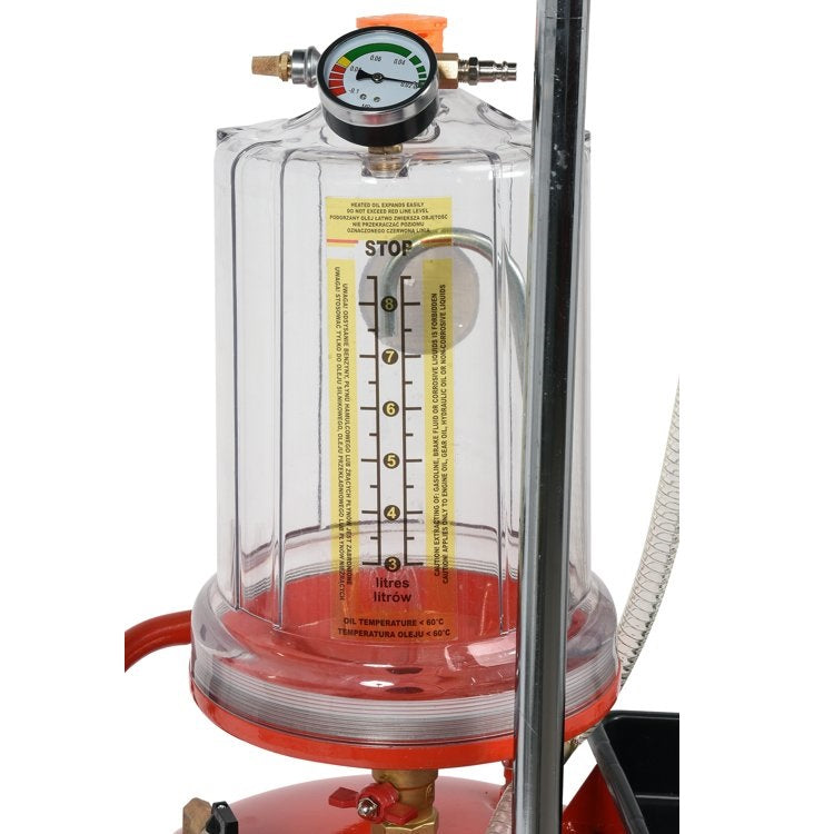 Bandeja Recolectora de Aceite con Expulsor Neumatico. Tanque de 70 litros. 6 Sondas de Succion. Emba