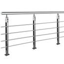 Poste 2 Platinas 1 1/2x5mm espesor 105cm Altura,4 soportes de barra 12.7mm.Acabado Satin 304.