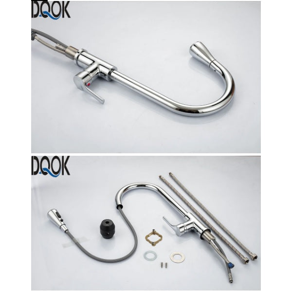 Grifo para Fregador de Cocina con manguera extraíble, Color Metal Cromado