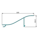 Lama de Louver en foma de Onda. Ancho 4" Espesor 1.0 mm. Largo 5.85 mts. Acabado Anodizado Bron