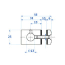 Conector Vidrio - Barra.
