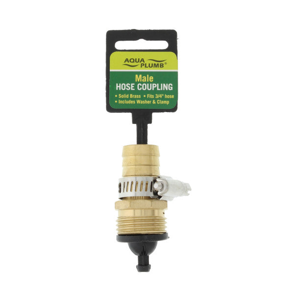 Acople macho de 3/4" para manguera. Incluye clamp