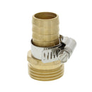 Acople macho de 3/4" para manguera. Incluye clamp