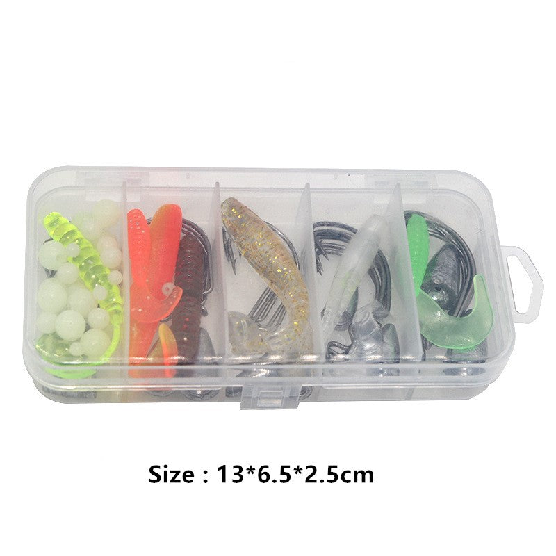 Kit de anzuelos y señuelos suaves 73 Pcs.