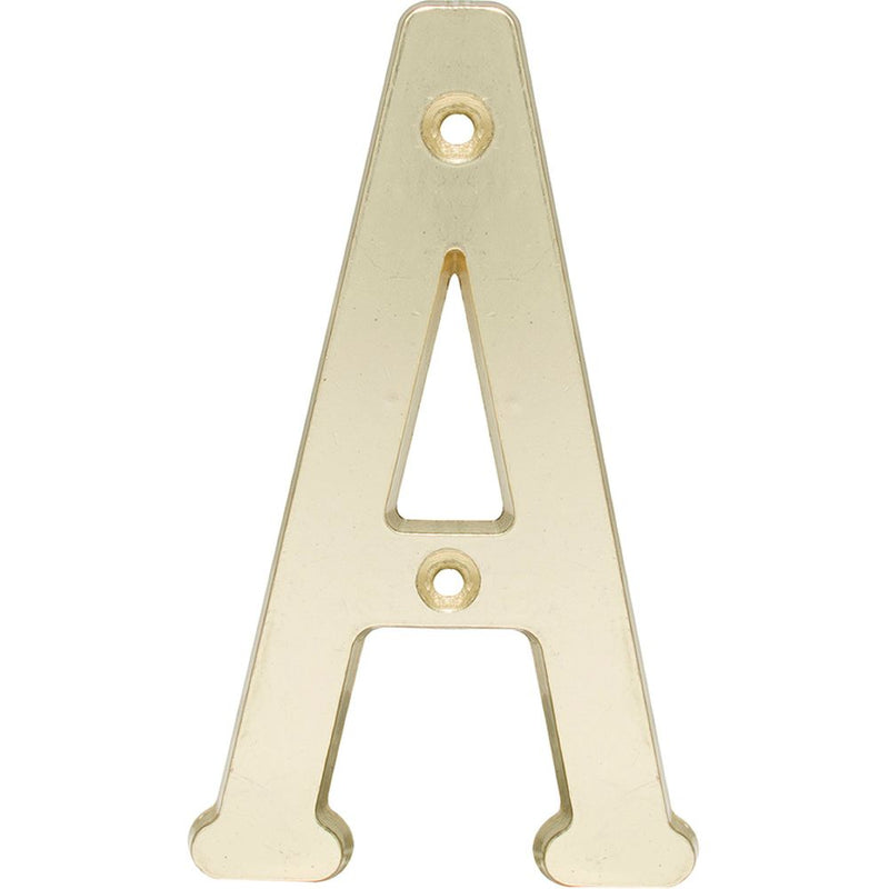 Letra A slim 4" latón brillante Lock