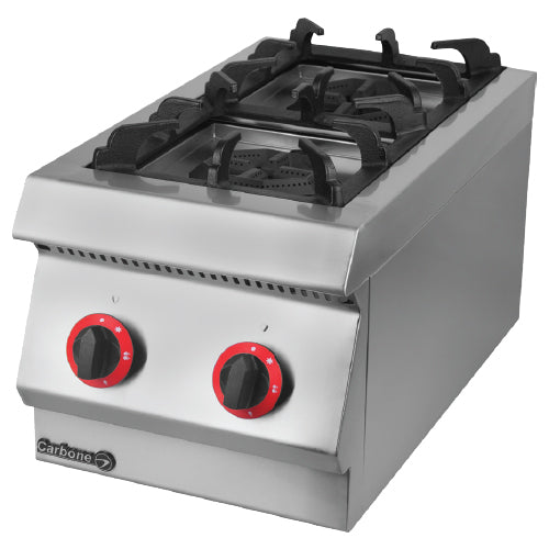 Estufa Premium 2 gas de sobreponer. 280*610*350+160mm. Potencia 10KW 34121.42 BTU/hr. 20 kg. 1año