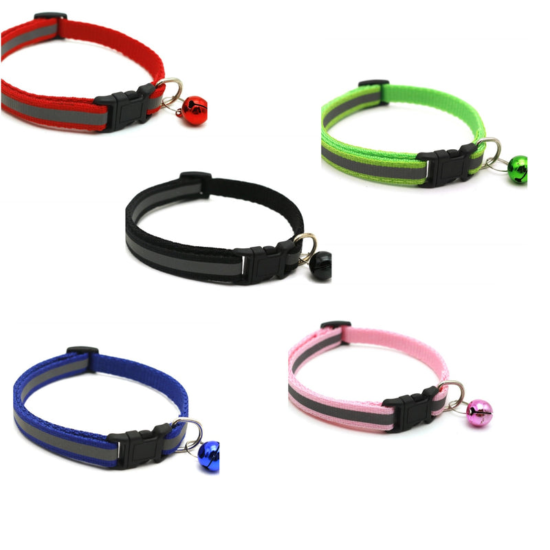Collar reflectivo con cascabel para mascotas. Ajustable. 1cm de Ancho.