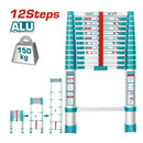Escalera telescópica de aluminio de 12 escalones.