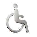 Simbolo discapacitado para baño con sticker, acabado cromado