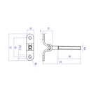 Soporte roscado para atornillar a muro. rosca Izquierda 316.
