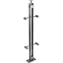 Poste 2 Platinas 1 1/2x5mm espesor 90cm Altura,para vidrios de 8-12mm.Acab. Sat. 304.