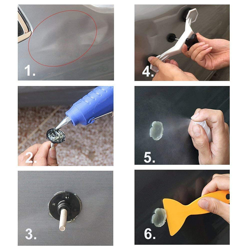 Kit de herramientas para reparación de abolladuras y eliminación de golpes para autos.
