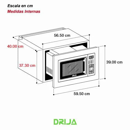 Horno microondas empotrable. Florencia 25 L.