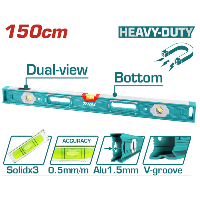 Nivel de Burbuja Magnético, 150 cm.
