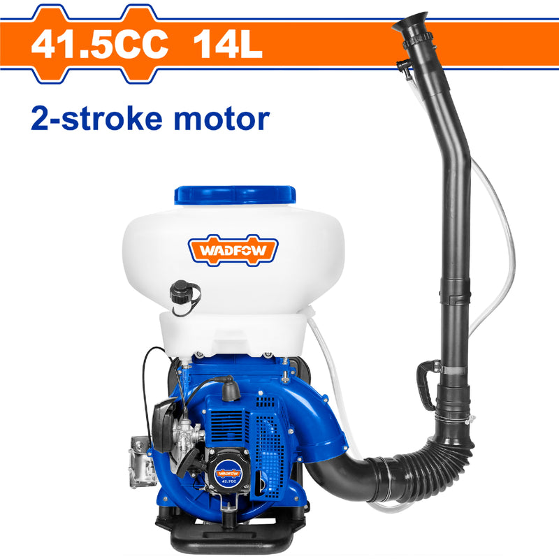 Fumigadora de espalda motorizada. 2 Tiempos de 41.5cc (2.13KW). Capacidad de 14L Rociador Portátil.