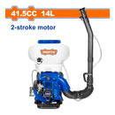 Fumigadora de espalda motorizada. 2 Tiempos de 41.5cc (2.13KW). Capacidad de 14L Rociador Portátil.