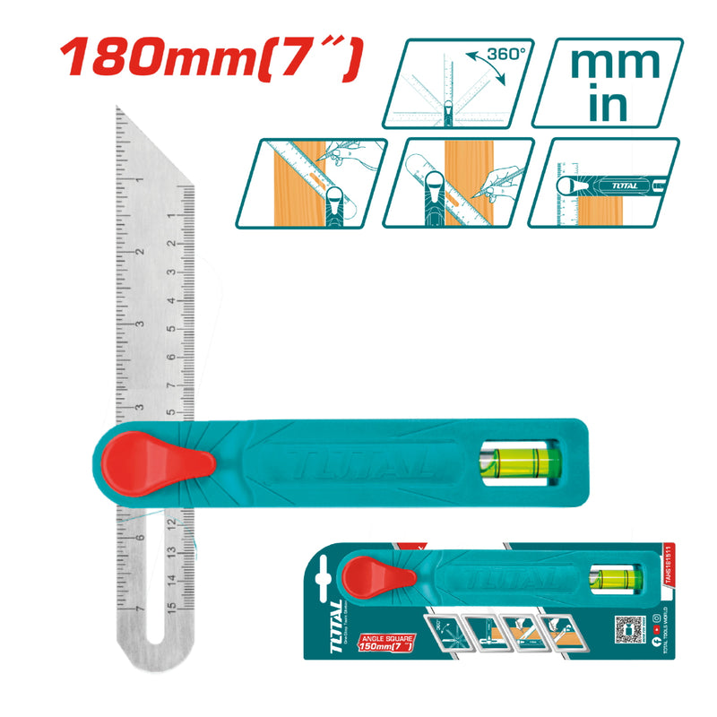 Falsa escuadra métrica y pulgada hasta 75° cuadrado Longitud: 150 mm (7 pulgadas)