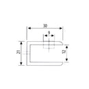 Clip chico largo para vidrios de 10 - 12 mm. Acabado Satinado (se vende por unidad)