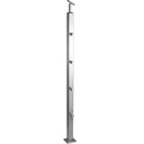 Poste Cuadrado de 1 1/2" 105cm de altura,4 soportes de barra de 12.7mm acabado satinado tipo 304.