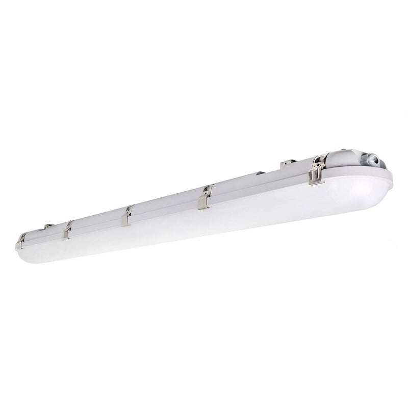 Lampara lineal colgante Rectangular Industrial IP65. 60 Watt. 120Volt. 60Hz. Luz Blanca LED (6400K) 6000 Lumens. anti agua para bodegas