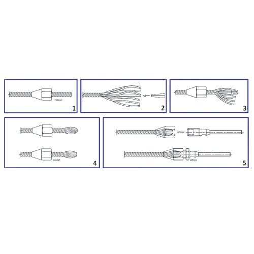 C10105L Terminal sin necesidad de prensa hidraulica, para cable 5 mm  .Rosca macho.