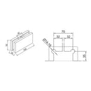 conector doble para vidrio muro. satinado. (Se vende por unidad)