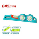 Nivel de Burbuja de Superficie Plana 24.5 cm. Aluminio de alta calidad.