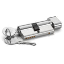 Cilindro europeo 70mm llave puntos y mariposa níquel Lock