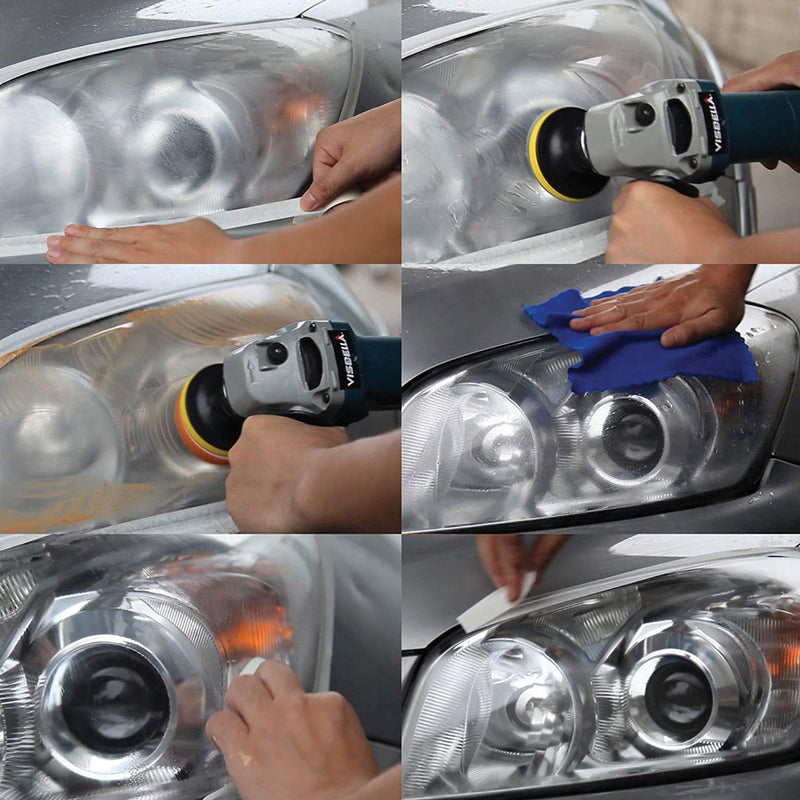 Kit de Restauracion a Maquina de faros delanteros, traseros, direccionales y antiniebla, mejorando