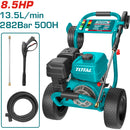 Hidrolavadora a Gasolina Presión 4089 PSI. 8.5 HP. 13.5/min. 500 Horas. Incluye accesorios.