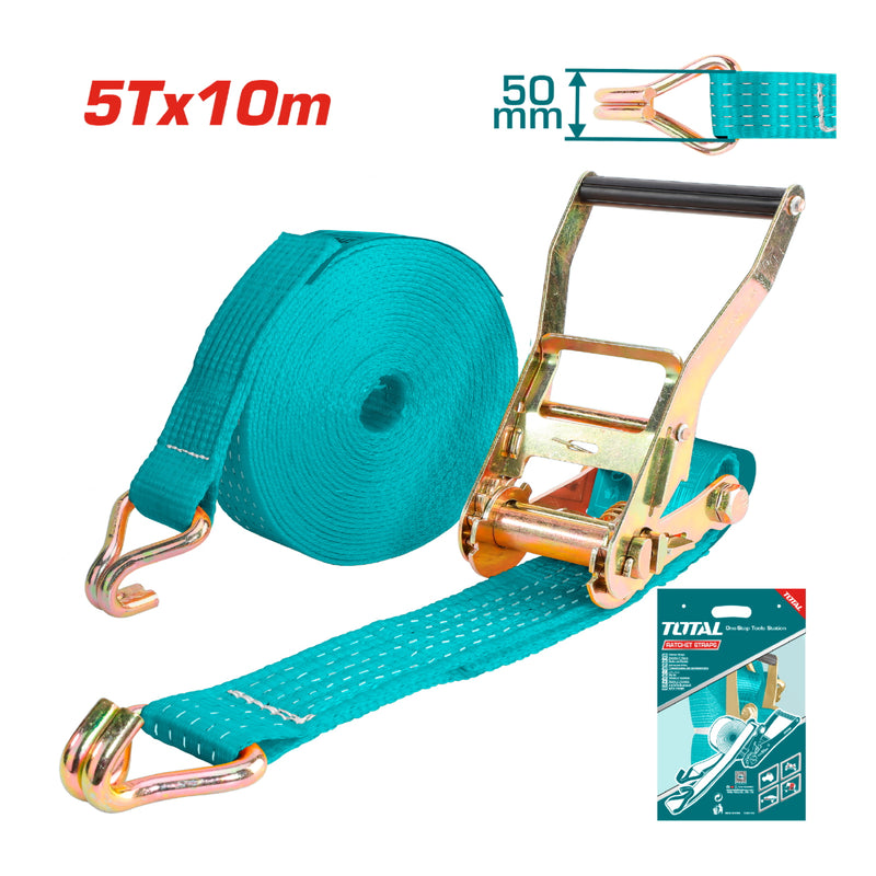 Correas de amarre trinquete de 5tons / 10 mts, 50mm ancho