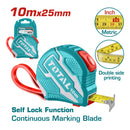 Cinta métrica 10mts x 1". Métrico y pulgadas