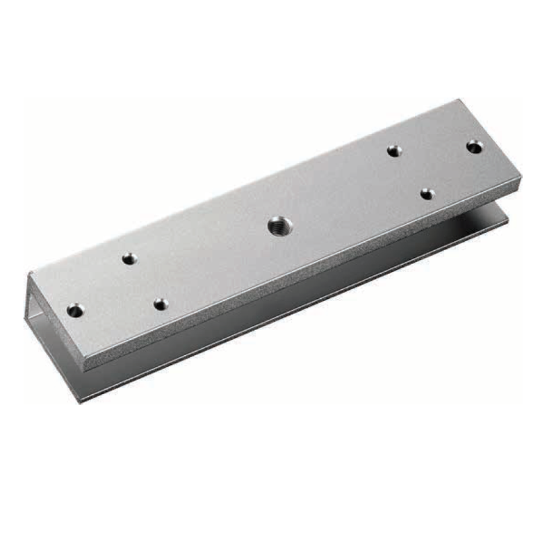 Adaptador forma U para unir recibidor de cerradura electromagnetica a las puertas de vidrio,