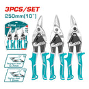 Juego de Tijeras de Aviacion de 250 mm (10") de 3 piezas. CrMo. (izquierda, recta, derecha).