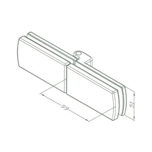 Bisagra vidrio-vidrio sencilla Sistema Plegable. Satinada para vidrios 10-12 mm