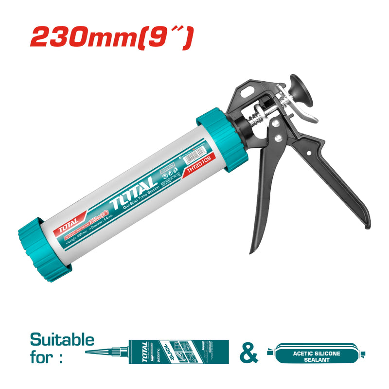 Pistola de silicón de 9" Calafateadora de aluminio 2en1 para salchichas o cartuchos