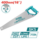 Serrucho de Mano de 16 "/ 400 mm SK57TPI, dientes triples de precisión de tratamiento térmico.