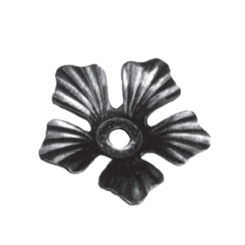 Flor artística de hierro forjado Diámetro Ø 88 mm; 2mm de espesor, 17 mm de Alto.