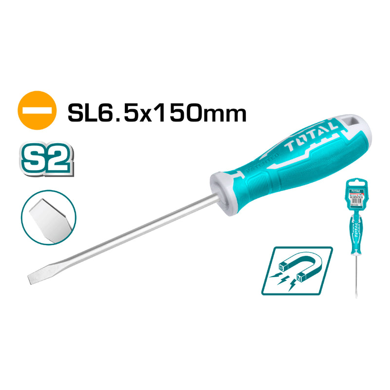 Destornillador de paleta. SL 6.5mm. Diametro: 6mm Largo 150mm.