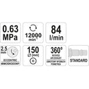Lijadora Orbital Neumatica Profesional Excentrica. Con Conector para Aire Comprimido. Diametro 150 m