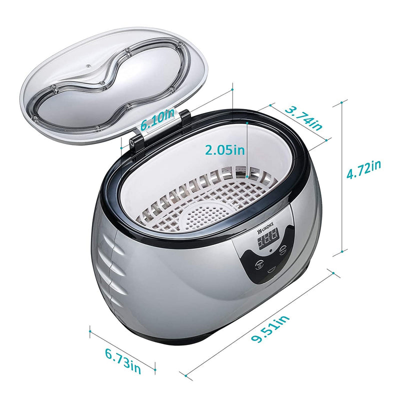 Limpiador ultrasónico profesional de joyería con temporizador.