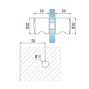 Boton de ducha doble. ZAMAC. Economico Acabado Brillante. Vida util 2-3 años