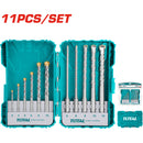 Juego de brocas para concreto y rotomartillo de 11 piezas.