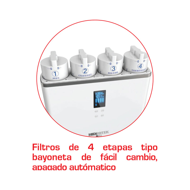 Filtro de agua osmosis inversa 4 etapas SnowPad alto flujo 1.2L/min