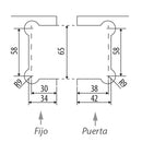 BISAGRA VIDRIO 135º BRILLANTE. ALTA CALIDAD. 10 AÑOS DE GARANTIA.