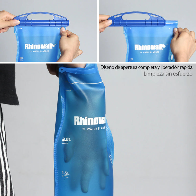 Vejiga 2L para agua potable con manguera de conexión rápida. Rhinowalk