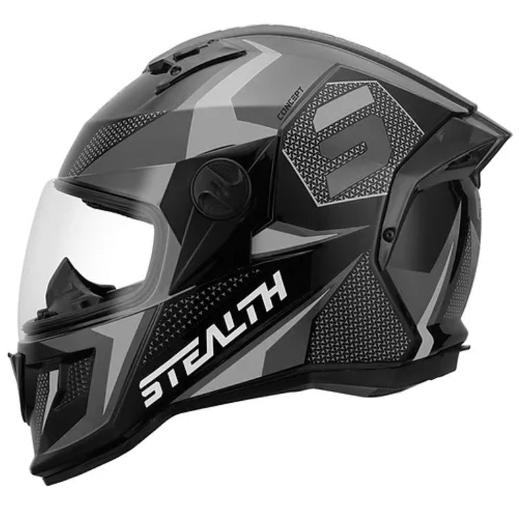 Casco Stealth Concept Brillante Negro/Gris Talla M