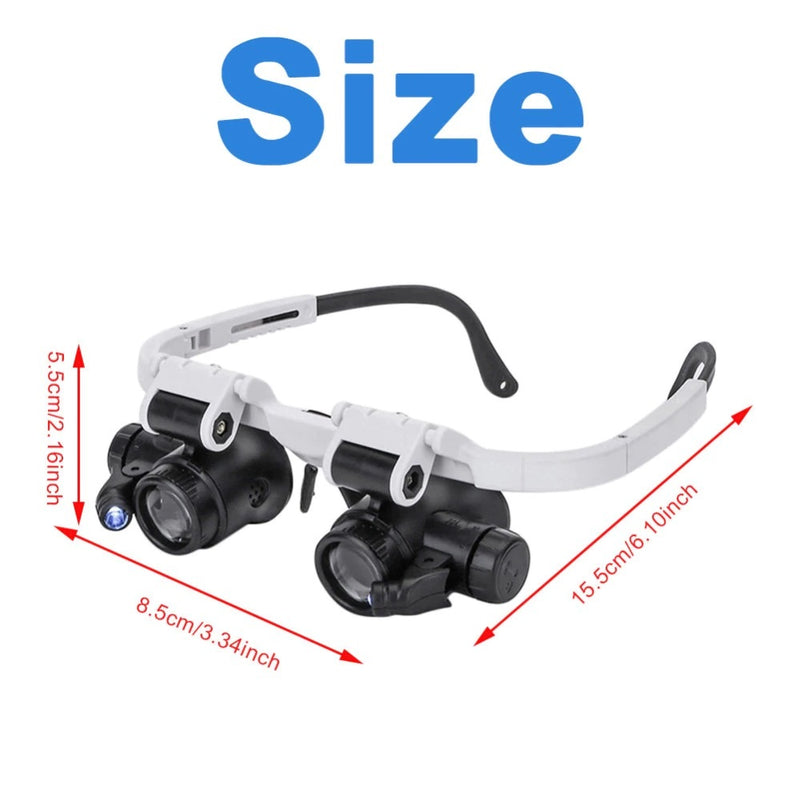 Lentes con lupa y luces led.