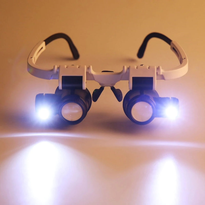 Lentes con lupa y luces led.