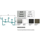Marco Inferior Ventana VC mosquitero. Espesor 1.27 mm Largo 5.85 mts. Acabado Anod Bronce VC122